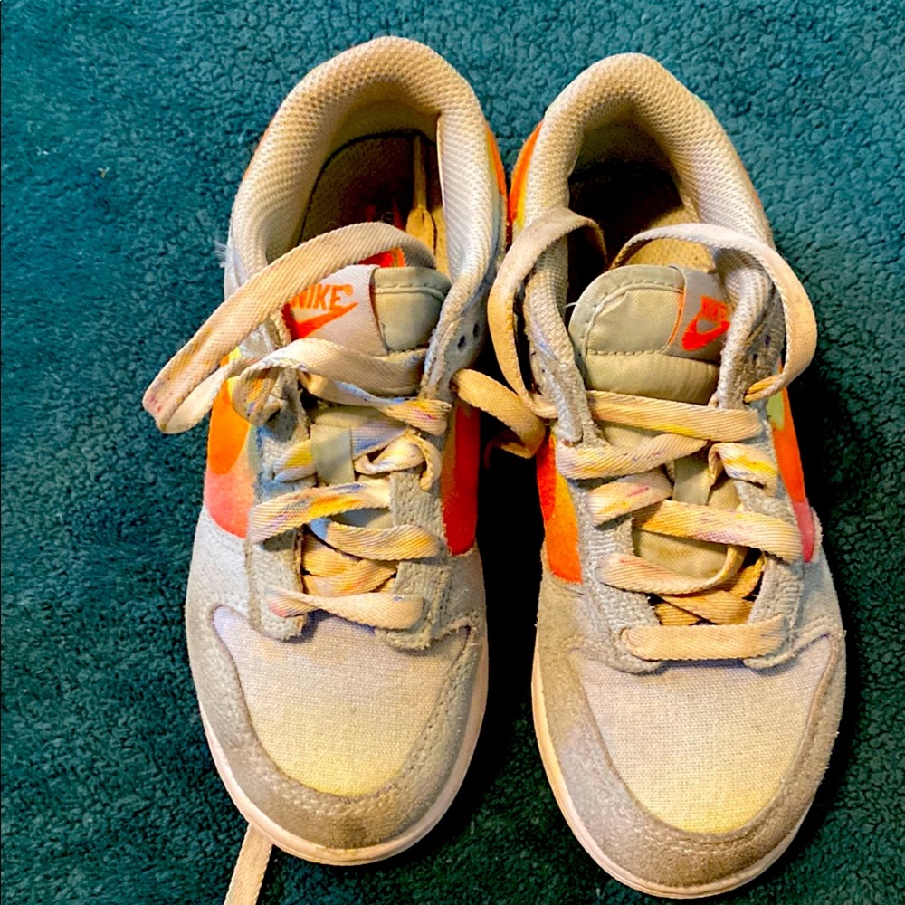 Nike Kids' Orange and Gray Sneakers